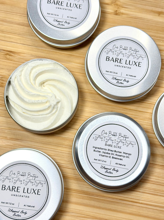 Bare Luxe Unscented Whipped Body Butter for Soft Skin